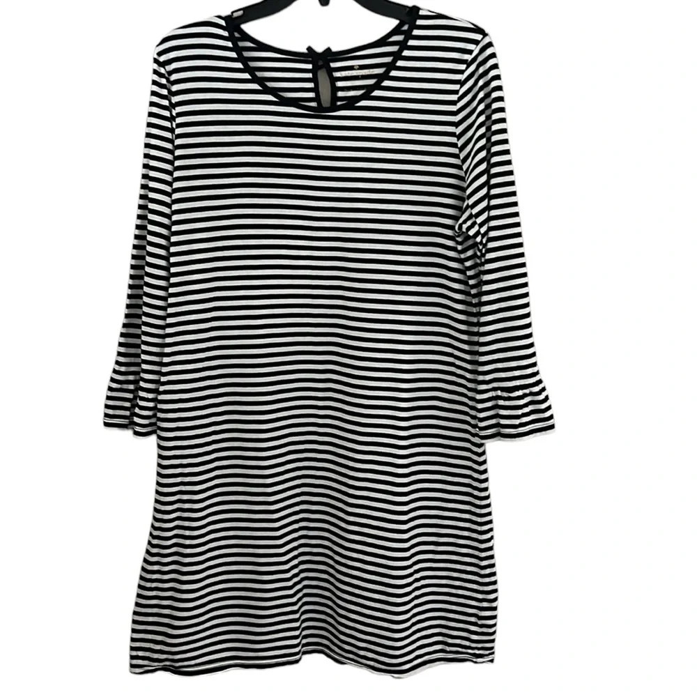 kate spade Black and White Striped Long Sleeve Sleep Shirt